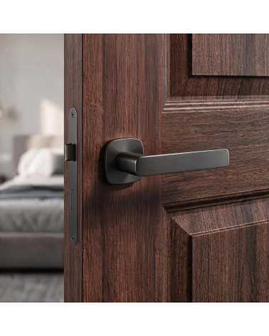STELLA graphite square rounded door handles