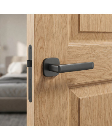 STELLA graphite square rounded door handles