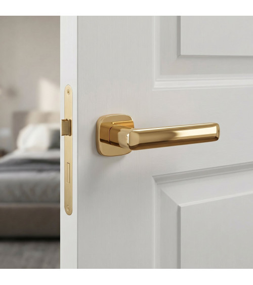 STELLA polished gold door handle design ironmongery