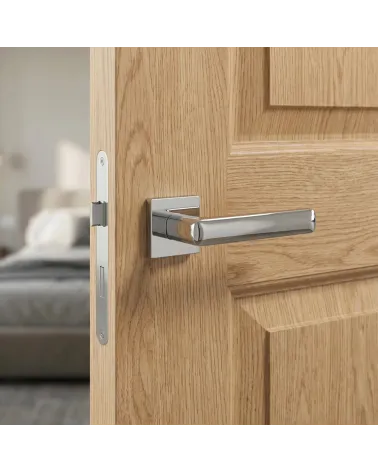 Polished Chrome Door Handle with a mirror-like shine — STELLA model