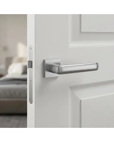Satin Chrome Door Handle with Hypnotic Charm - STELLA Model