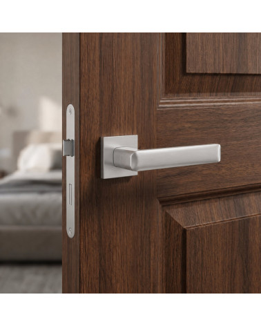 Satin Chrome Door Handle with Hypnotic Charm - STELLA Model
