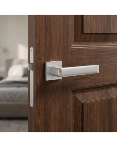 Satin Chrome Door Handle with Hypnotic Charm - STELLA Model