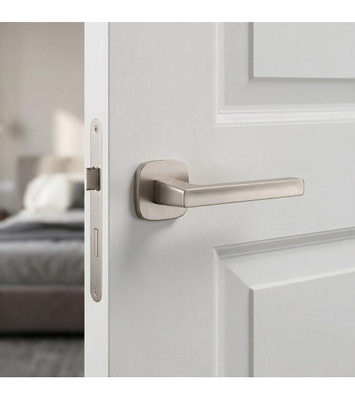 Satin nickel door handle PEA design handle