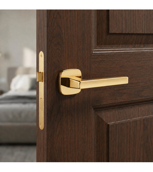 Polished gold door handle PEA design handle