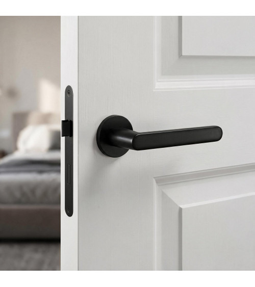 Black Nesh door handle designer ironmongery