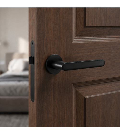 Black Nesh door handle designer ironmongery