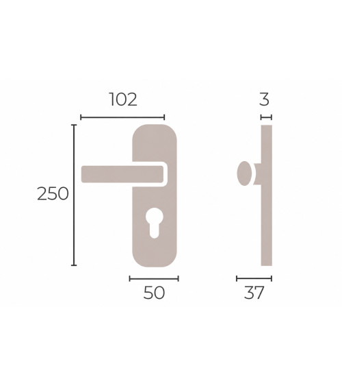 Manillas para puertas modern brass plate handle - MADE IN FRANCE - design handle