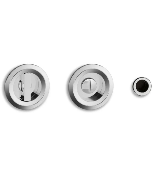 Twin polished chrome sliding door handles