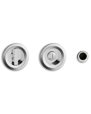 Twin polished chrome sliding door handles