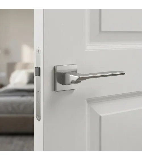 Satin chrome TENDER door handle designer handle