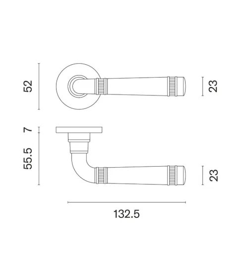 BERULA brass door handle