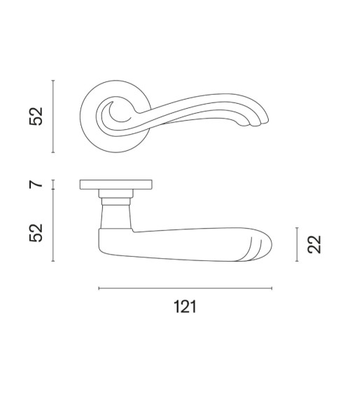 Zamak Door Handle - AMARYLIA Model Millapoignées