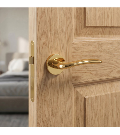 AMBROSIA polished gold door handle design handle