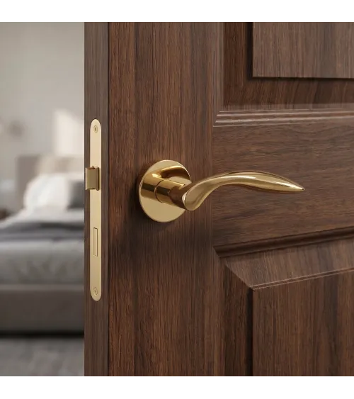 GERBERA polished gold door handle design handle