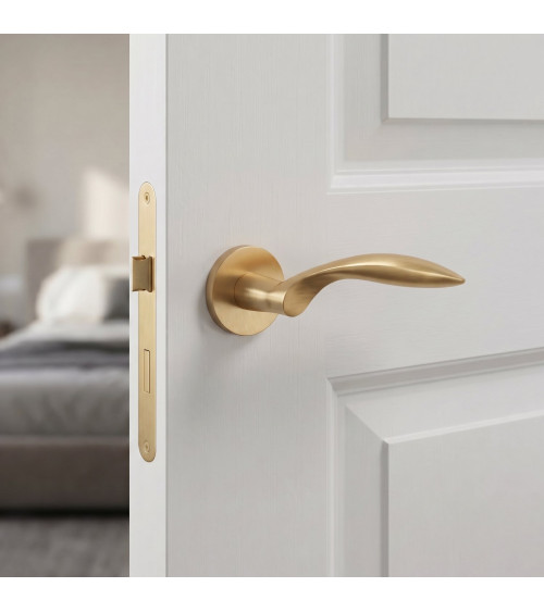 Satin gold GERBERA door handle designer handle