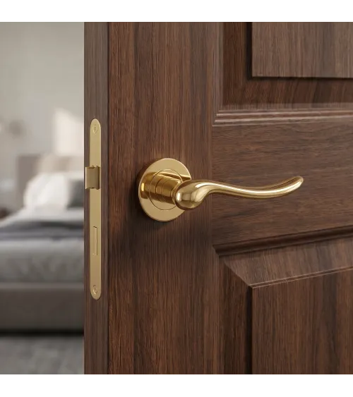 Polished gold NERINA door handle designer handle