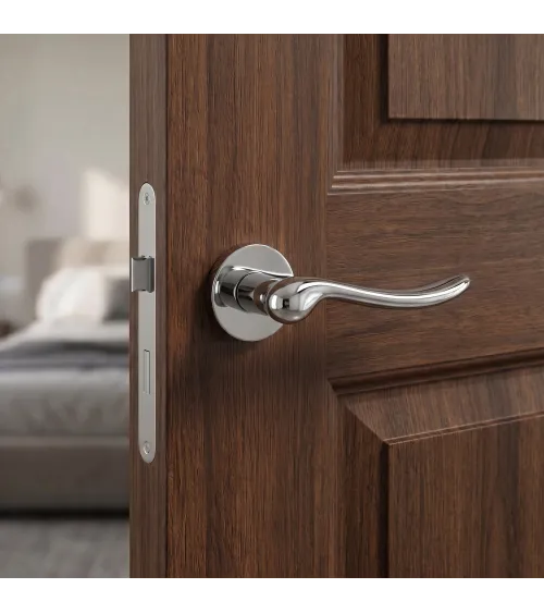 Polished chrome NERINA door handle designer handle