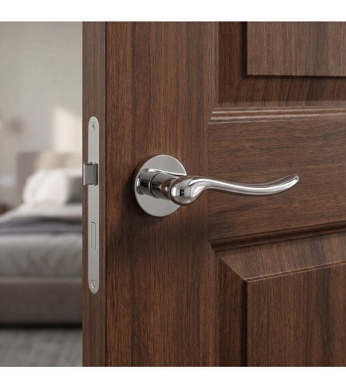 Polished chrome NERINA door handle designer handle