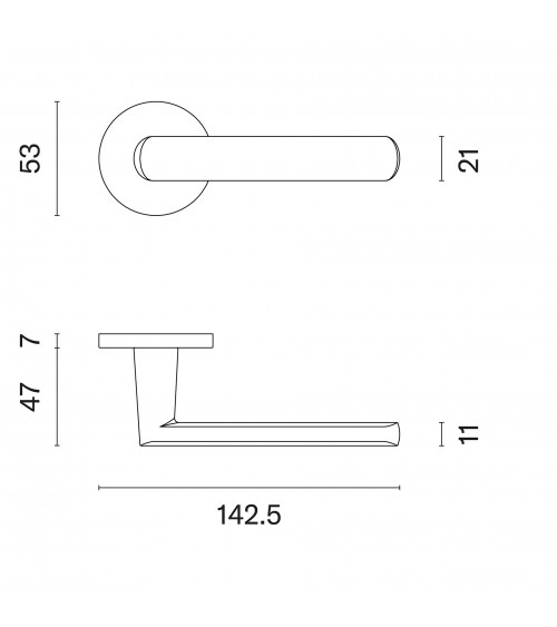 FRAGOLA satin chrome door handle designer handle