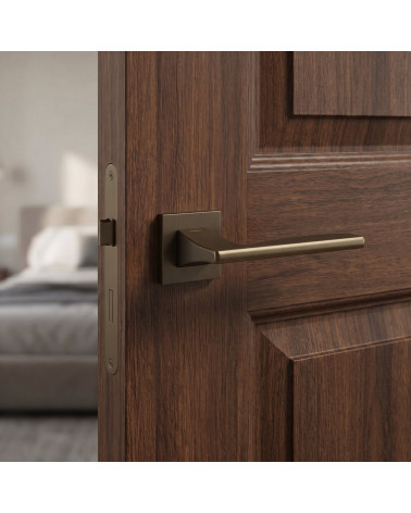 Satin nickel door handles Mandelli Link