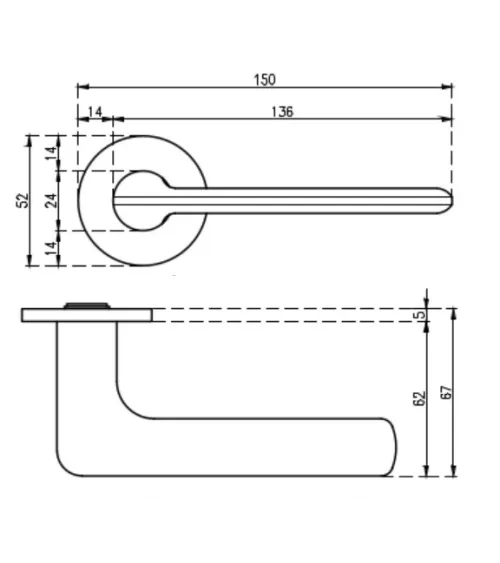 VIOLA brushed nickel door handle design handle