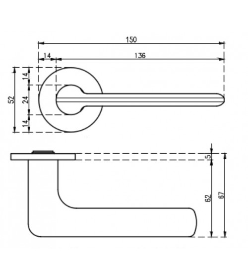 VIOLA brushed chrome door handle design handle