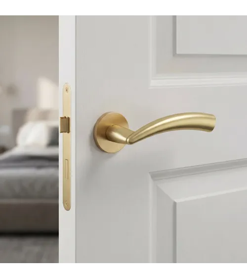 Mandelli Nadir matt gold door handle design handle