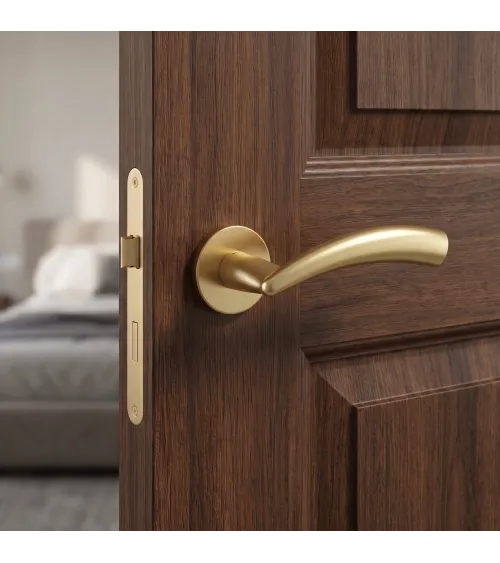 Mandelli Nadir matt gold door handle design handle