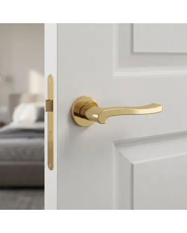 Polished brass door handles Mandelli Ola