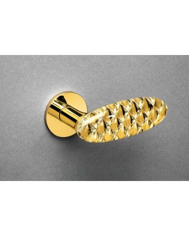 Classic Olivari Royal Crystal brass door handle on round plate - designer handle