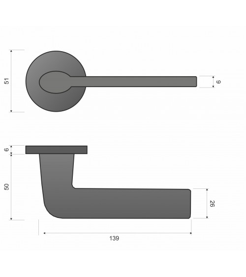 Polished gold Stinger door handle - designer handle