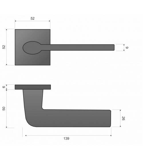 Black STINGER door handle designer handle