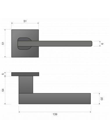 NICOLA black square door handle