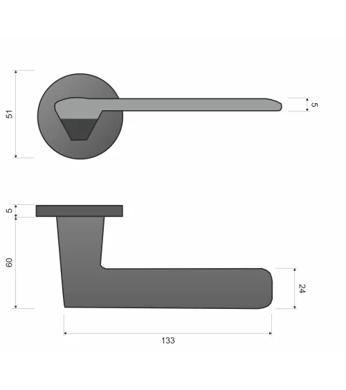 Black GIULIA Line door handle designer handle