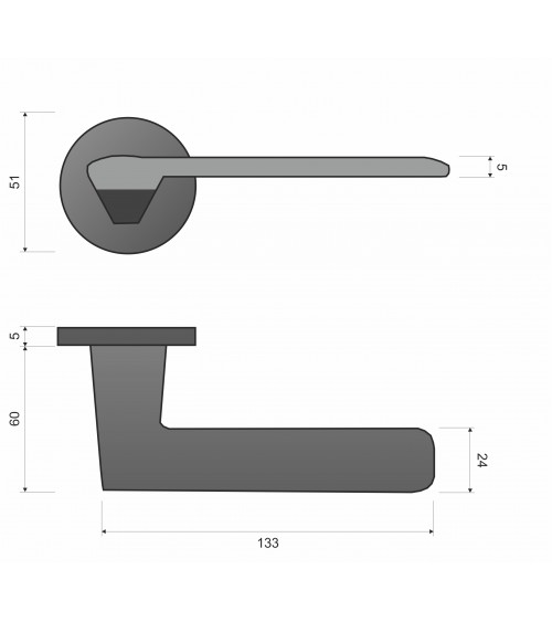 Black GIULIA Line door handle designer handle