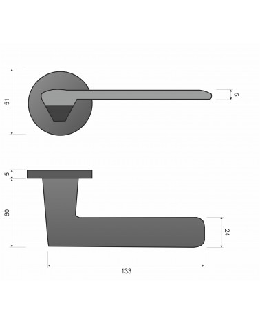 GIULIA line door handle designer handle with dimensions