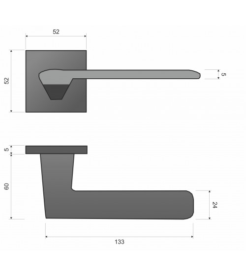 GIULIA brushed chrome line door handle design handle