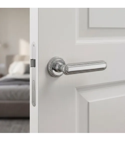 Polished chrome door handle Mandelli Coco designer handle