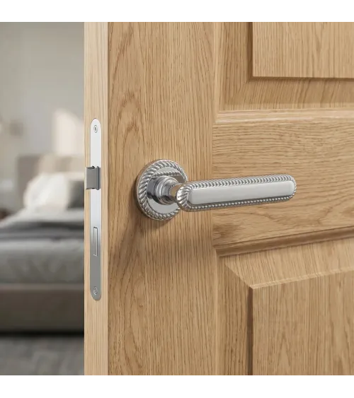 Polished chrome door handle Mandelli Coco designer handle