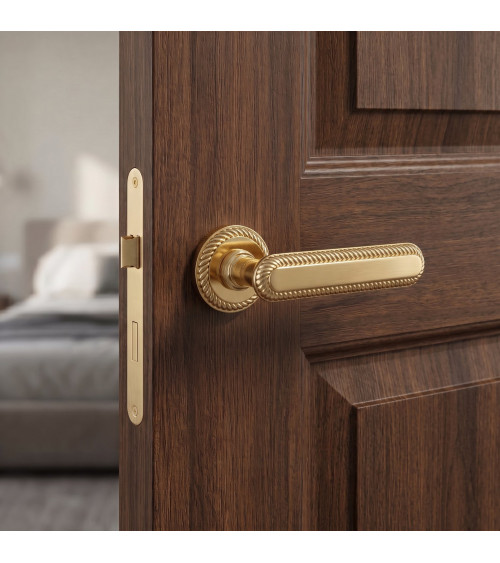 Polished gold Mandelli Coco door handle designer handle