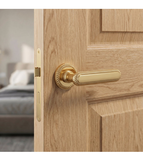 Polished gold Mandelli Coco door handle designer handle