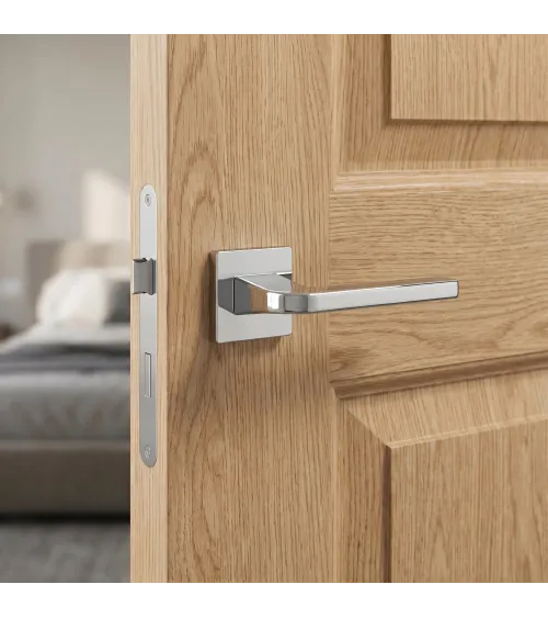 Polished chrome ISMENA door handle designer handle