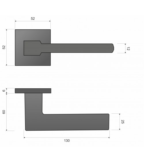 Black Shark door handle - designer handle