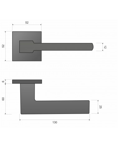 Black Shark door handle - designer handle