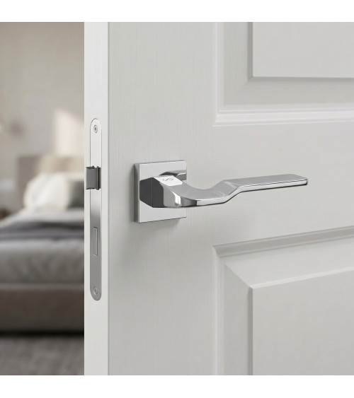 Polished chrome LINE BALI door handle designer hardware