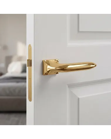 Chic and Brilliant Polished Gold Door Handle - GLADIOLA Model