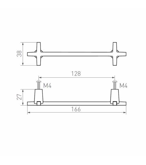 Sober and timeless bronze furniture handle PMCRO - designer handle