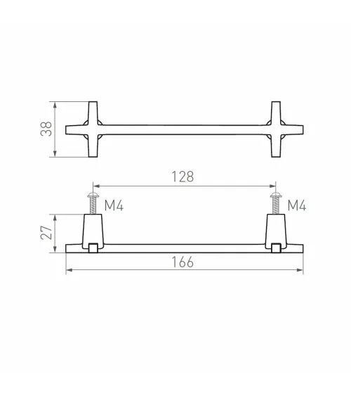 Sober and timeless bronze furniture handle PMCRO - designer handle