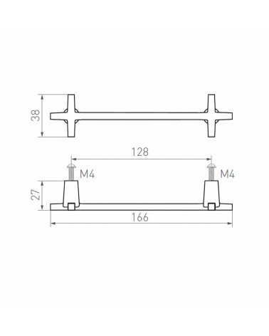Sober and timeless bronze furniture handle PMCRO - designer handle